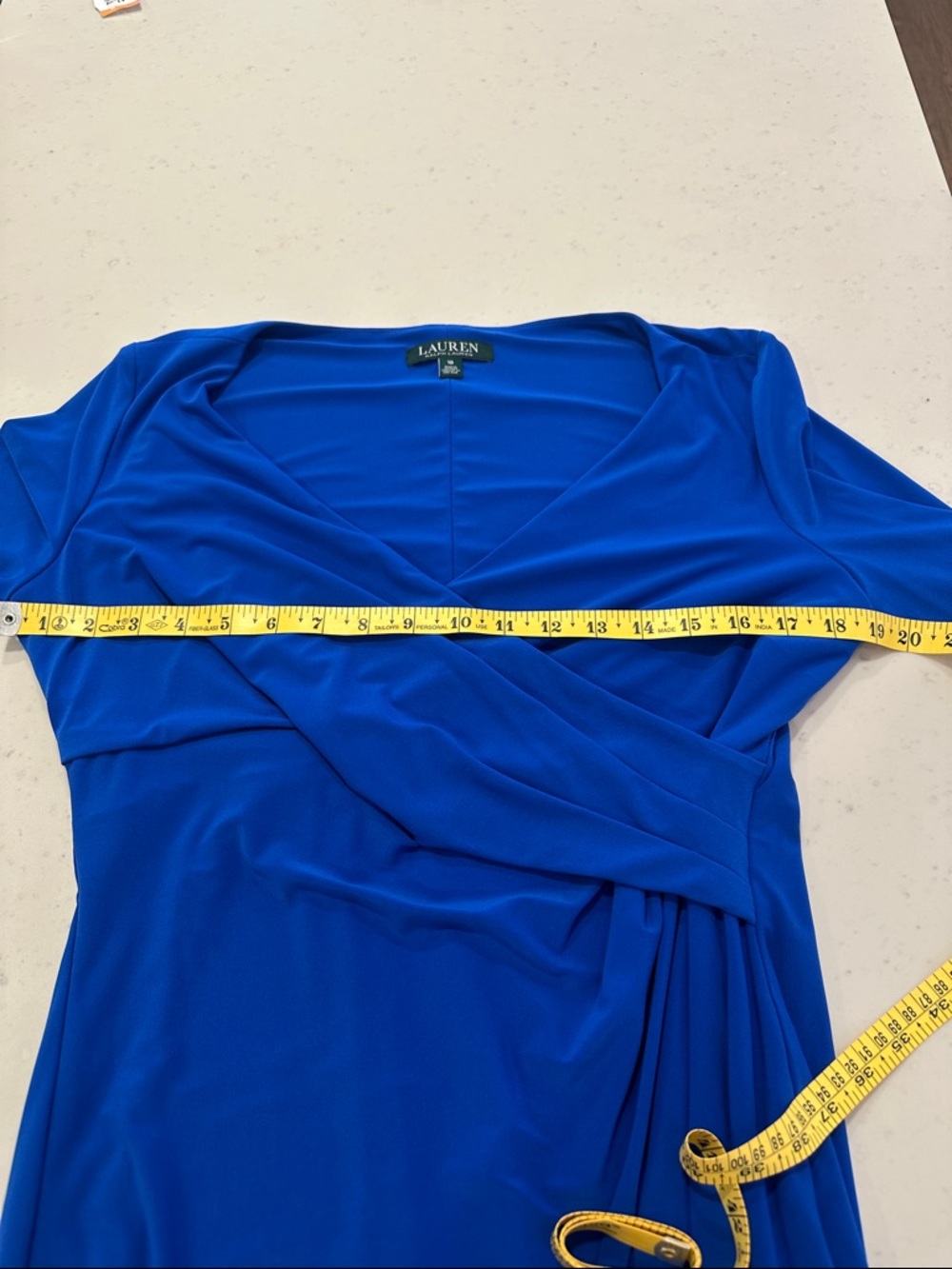 Ralph Lauren 3/4th Sleeve Ruched Dress Size 10 - Picture 5 of 7